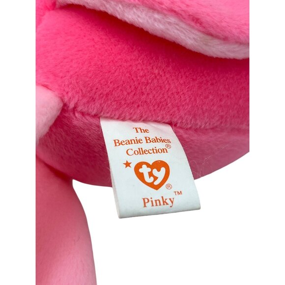 Ty Beanie Babies Pinky Flamingo Plush 1995 Pink Stuffed Animal Collectible Toy - Picture 3 of 5